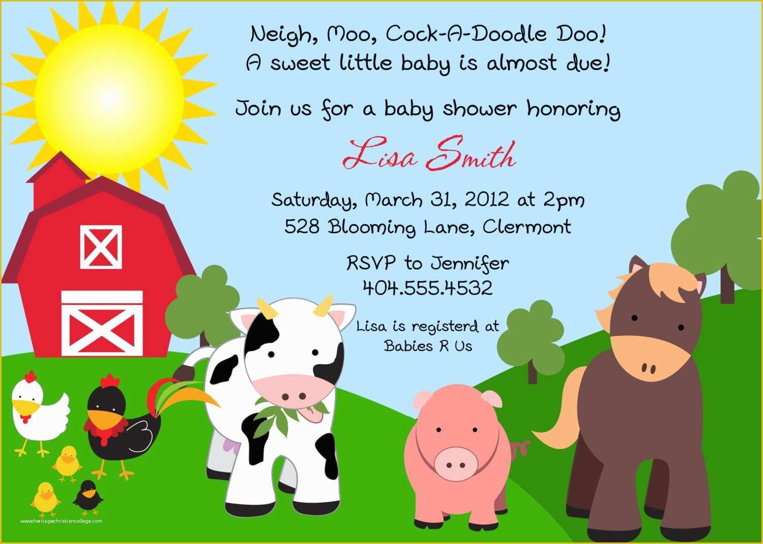 Free Farm Birthday Invitation Templates Of Farm Friends Baby Shower Invitation You Print by Bdesigns4you