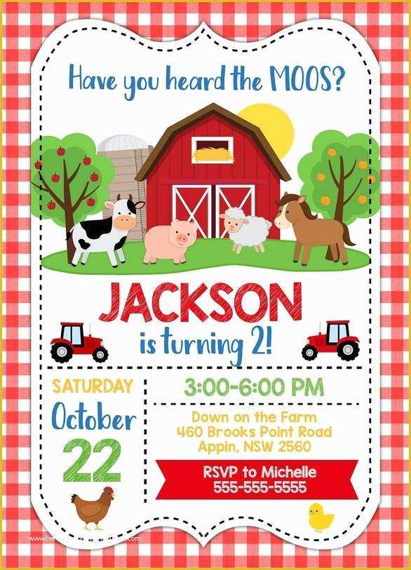 Free Farm Birthday Invitation Templates Of Free Farm Party Invitation Template – Printable