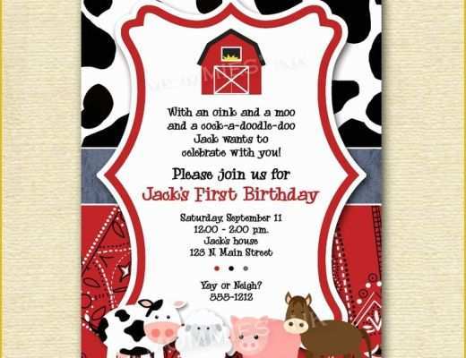 Free Farm Birthday Invitation Templates Of Free Farm themed Birthday Party Invitations Template