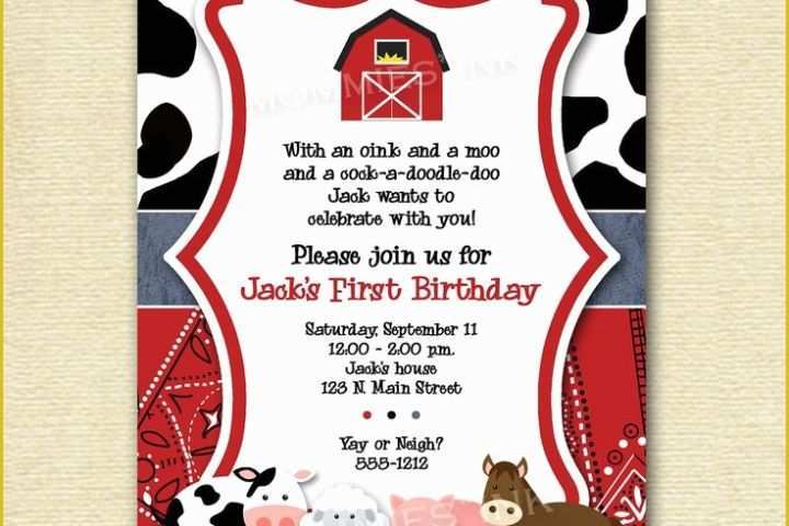 Free Farm Birthday Invitation Templates Of Free Farm themed Birthday Party Invitations Template