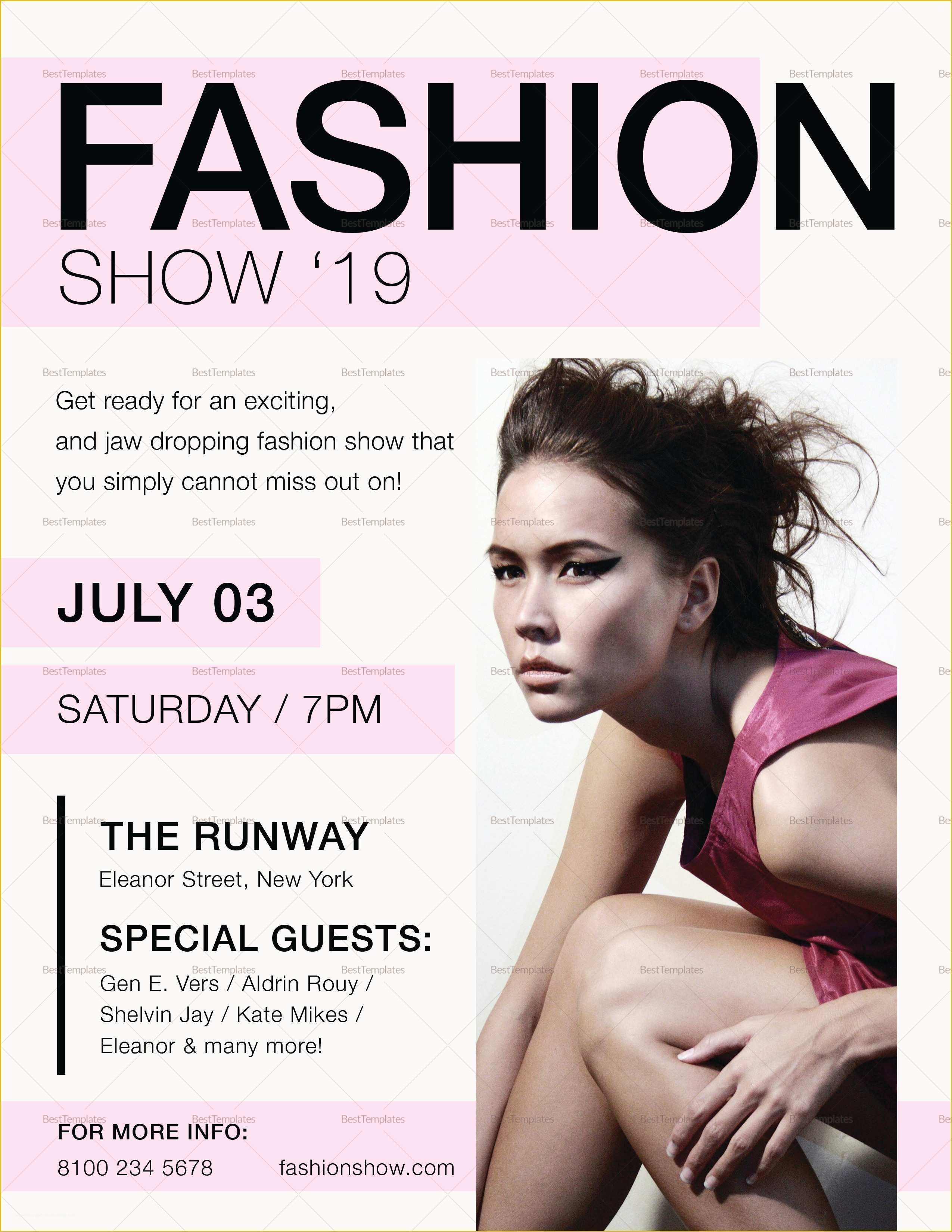 Free Fashion Show Flyer Template Of Fashion Show Flyer Design Template In Psd Word Publisher