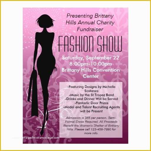 Free Fashion Show Flyer Template Of Fashion Show Flyer Pink Silhouette Swirl 21 5 Cm X 28 Cm