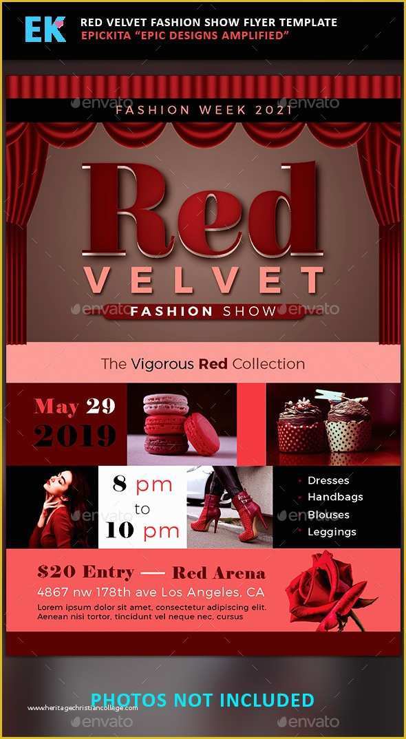 Free Fashion Show Flyer Template Of Red Velvet Fashion Show Flyer Template by Epickita