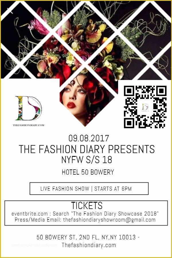 Free Fashion Show Flyer Template Of the Fashion Diary Showcase Nyfw S S 18