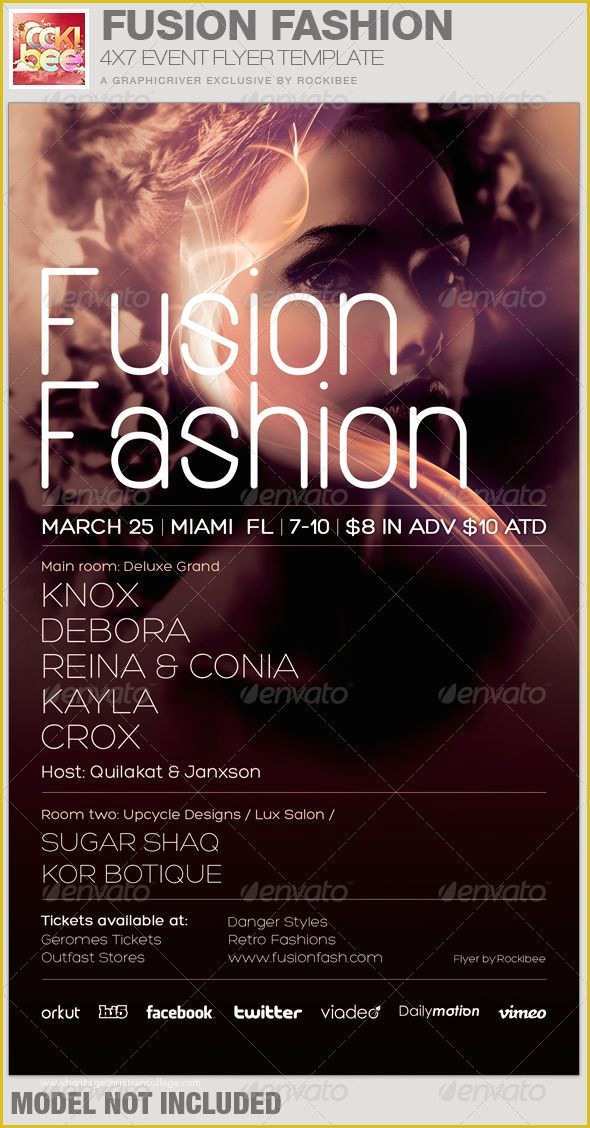 Free Fashion Show Flyer Template Of This Fusion Fashion event Flyer Template is sold