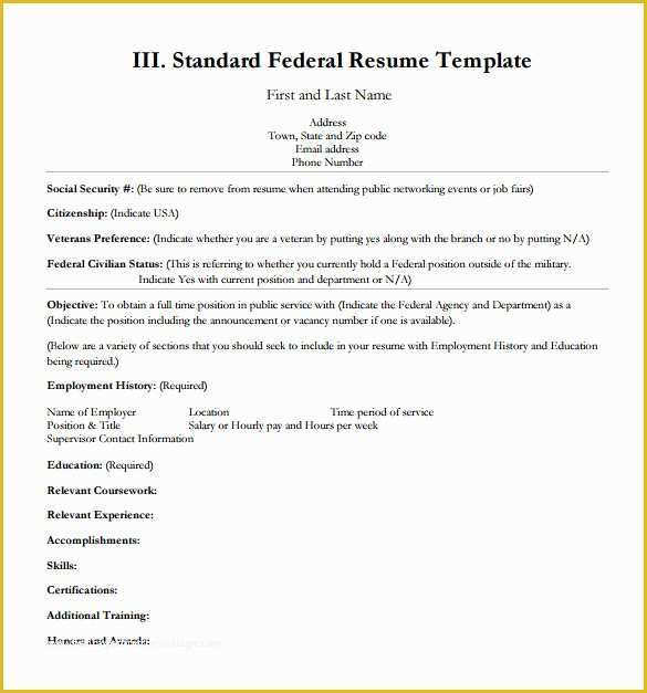 Free Federal Resume Template Of Federal Resume Template 8 Free Word Excel Pdf format
