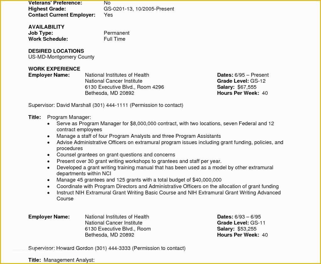 44 Free Federal Resume Template