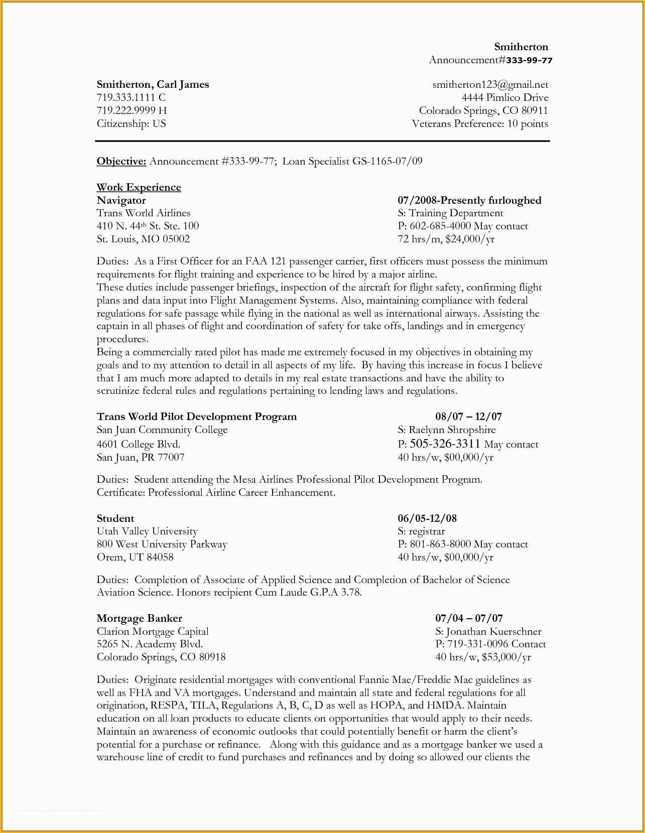 Free Federal Resume Template Of Job Resume 30 Federal Resume Template Word Federal Resume