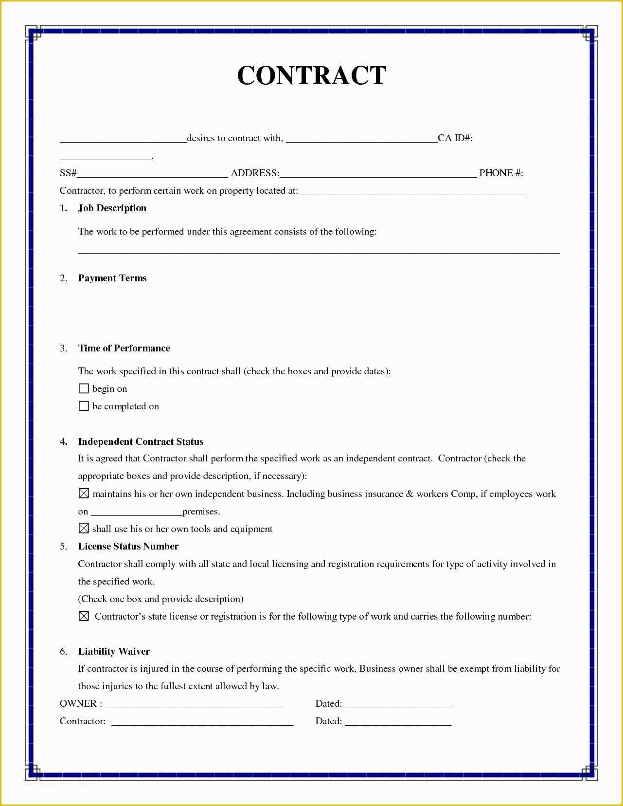 Free Fence Contract Template Of Free Fence Contract Template Unique Design Construction