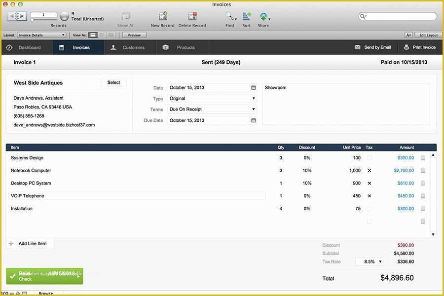 crm filemaker pro template