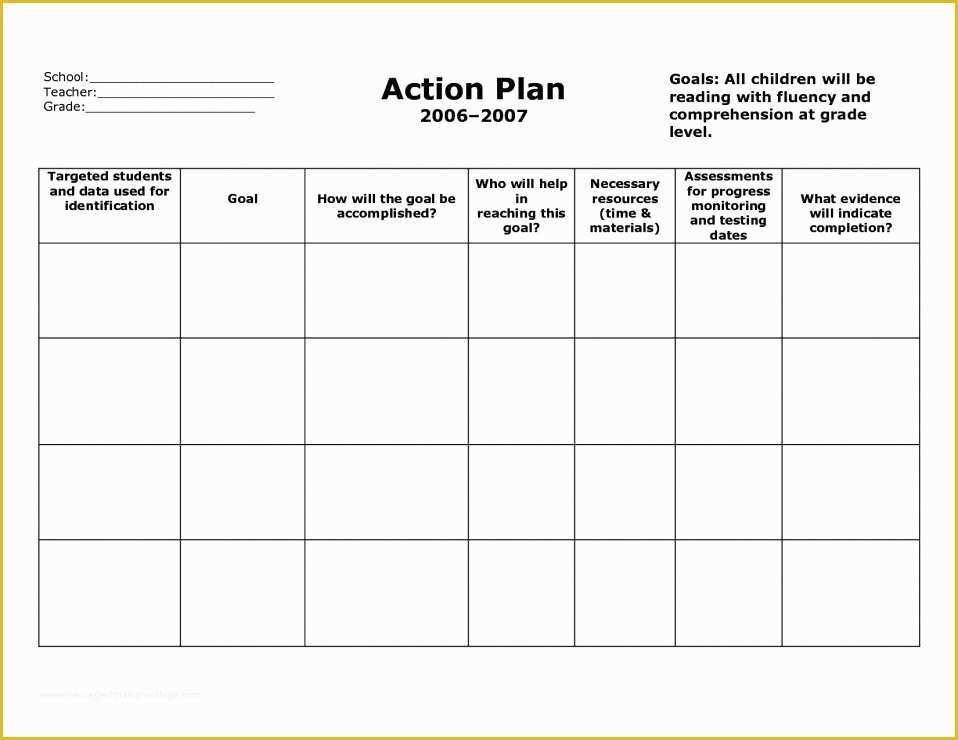 Free Fillable Business Plan Template Of Blank Action Plan Template Simple Business Fill In the