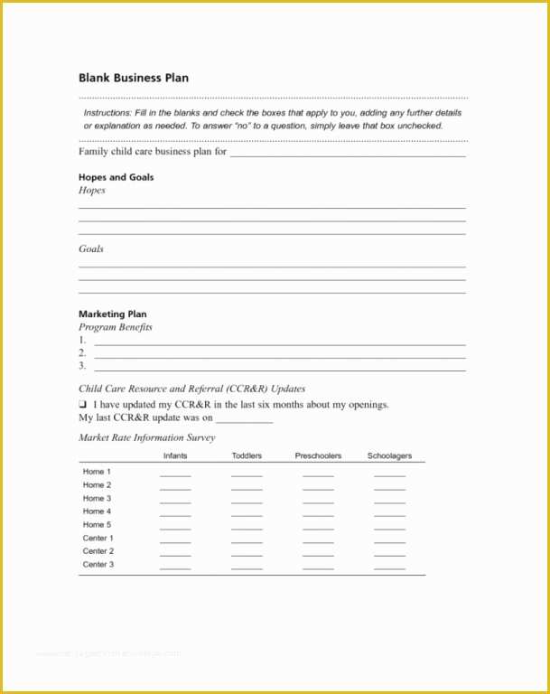 Free Fillable Business Plan Template Of Fill In the Blank Business Plan Template Free