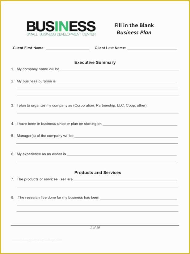 Free Fillable Business Plan Template Of for Free Fillable Business Plan Template – Guiaubuntupt