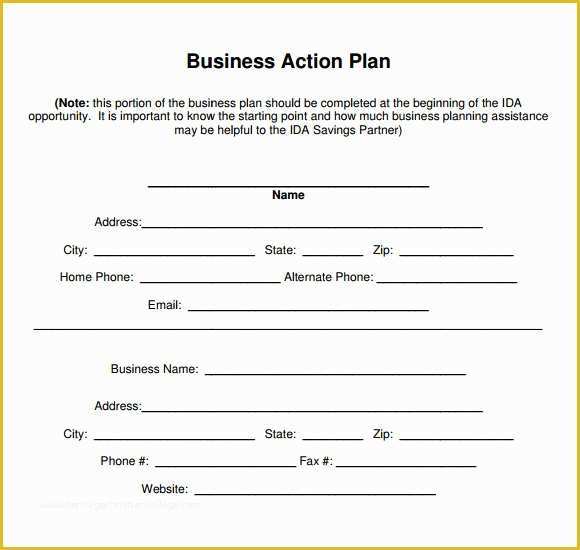 Free Fillable Business Plan Template Of Stunning Action Plan Template Example for Business with