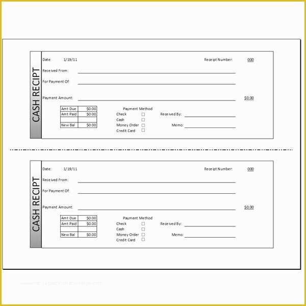 Free Fillable Cash Receipt Template Of Printable Receipt Template