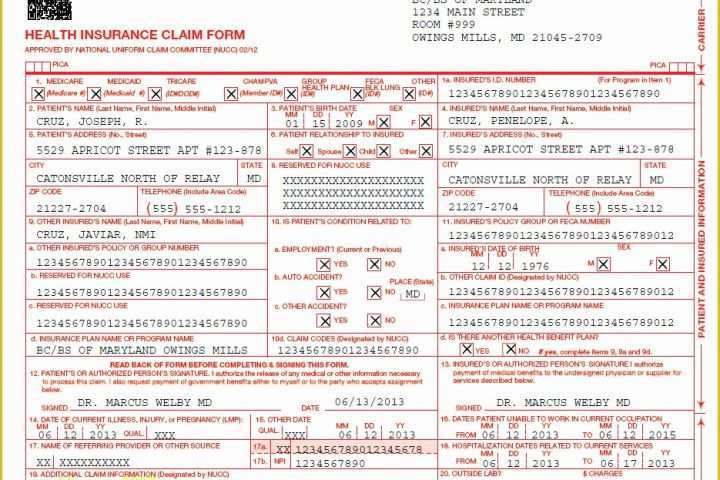 Free Fillable Cms 1500 Template Of Cms Hcfa Claim form Printable Fillable Cms 1500 Template