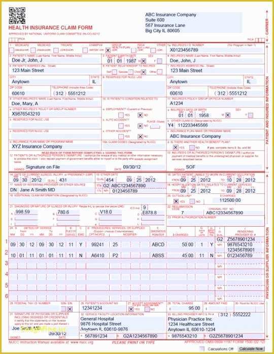 Free Fillable Cms 1500 Template Of Fillable Cms 1500 Luxury Fantastic 1500 Claim form