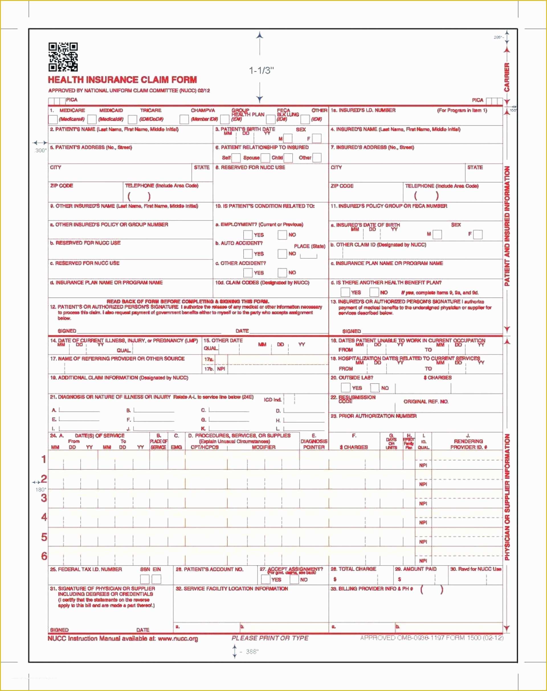 Cms 1500 Printable Printable Templates