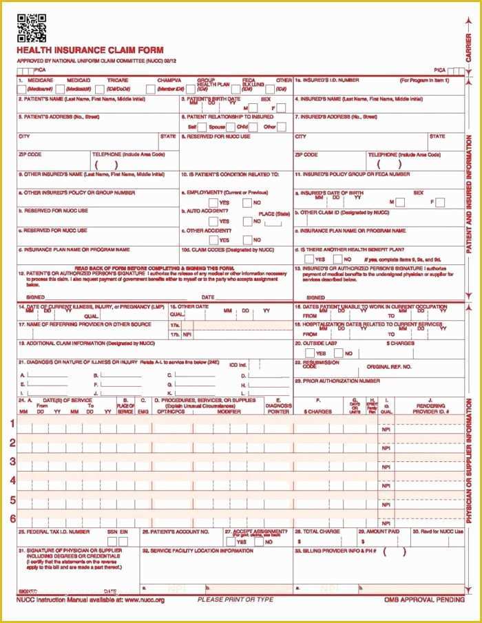 Free Fillable Cms 1500 Template Of Pet Plan Claim form Address form Resume Examples