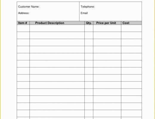 Free Fillable Commercial Invoice Template Of Blank Fillable Invoice Free Mercial Pdf Resumetes