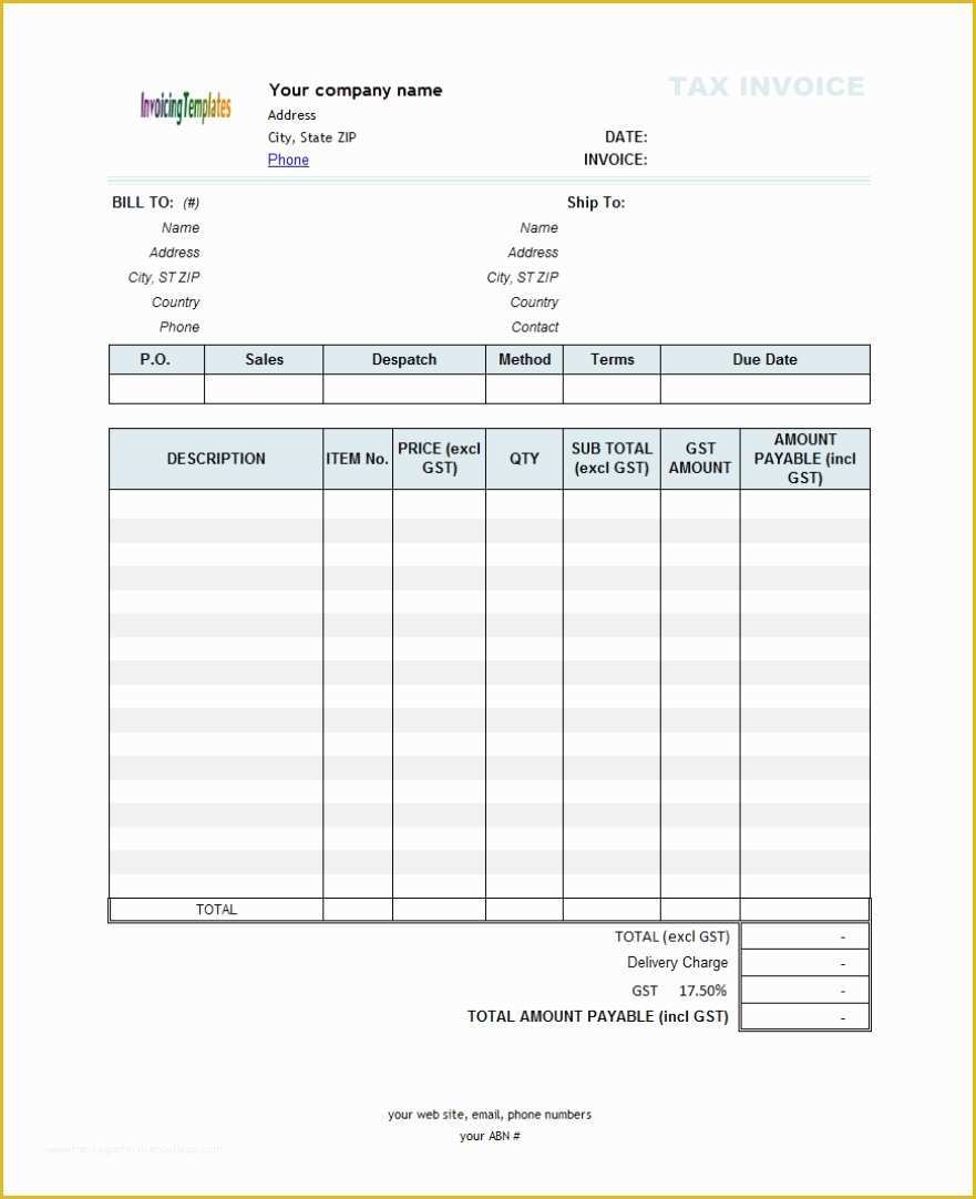 Free Fillable Commercial Invoice Template Of Fillable Invoice Template Invoice Template Ideas