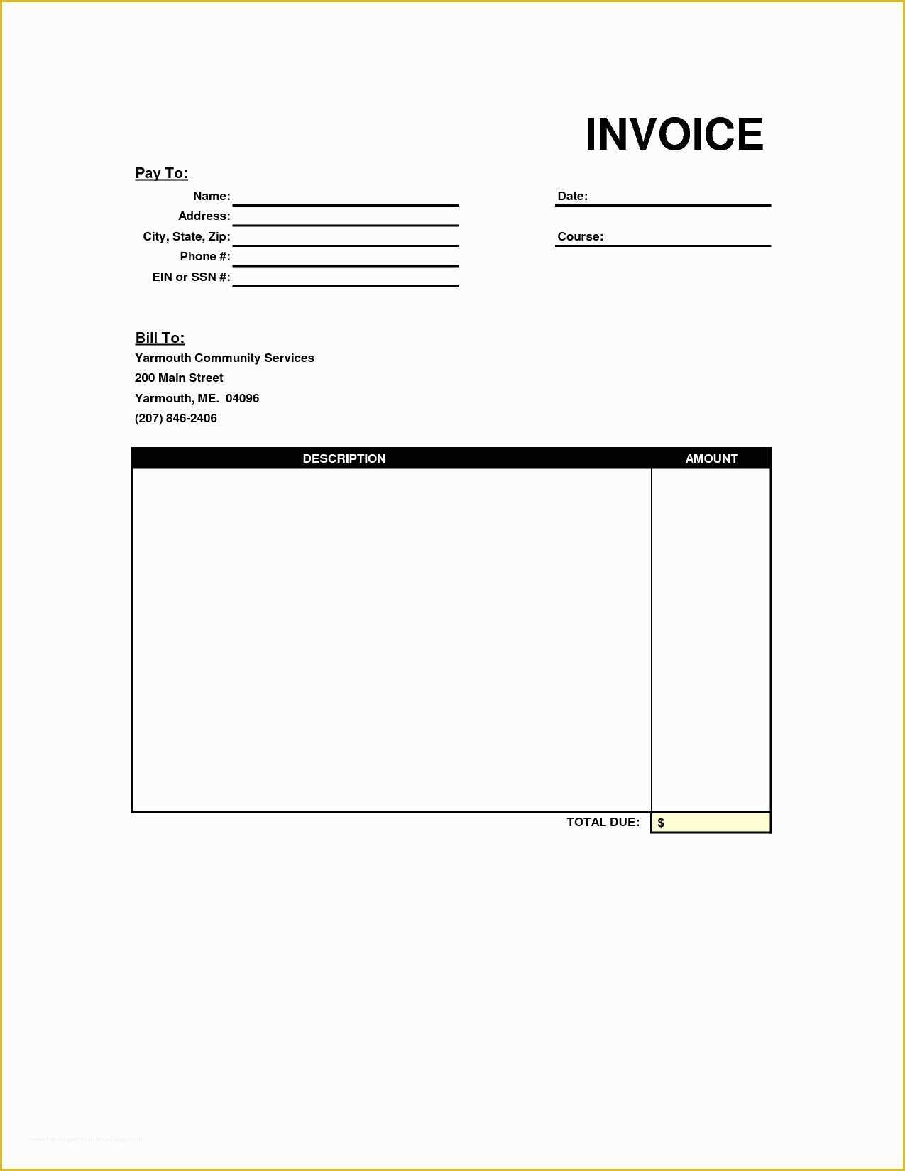 Free Fillable Commercial Invoice Template Of Free Fillable Invoice Template Invoice Template Ideas