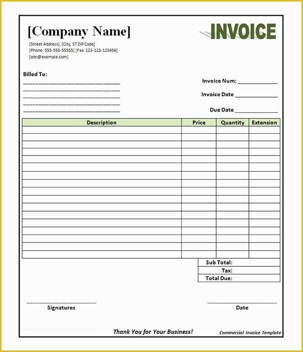 Free Fillable Commercial Invoice Template Of Free Fillable Mercial Invoice Template – Batayneh