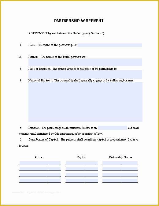 Free Fillable form Templates Of 21 Free Partnership Agreement Templates Free Fillable