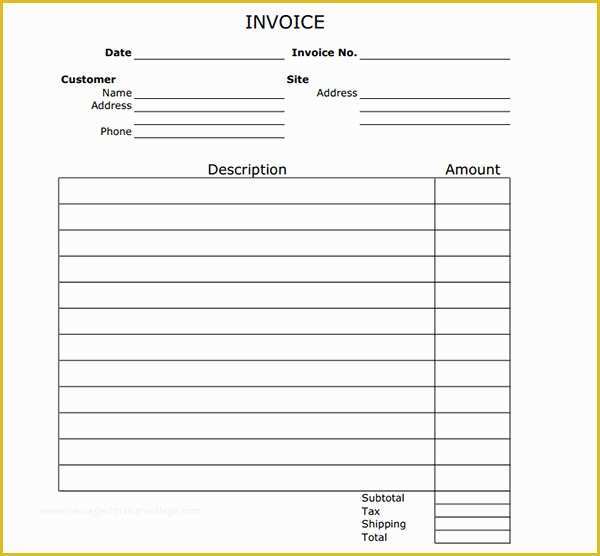 Free Fillable form Templates Of Editable Invoice Template