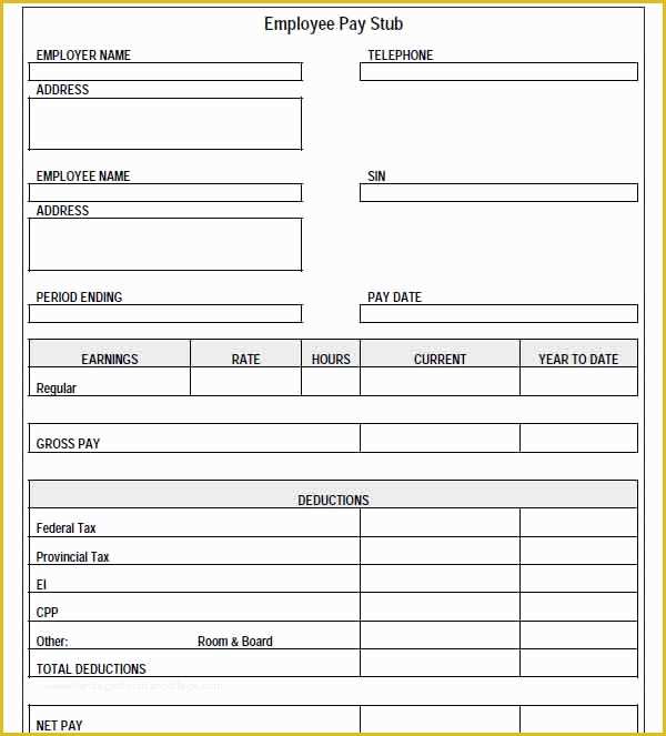 Free Fillable form Templates Of Free 6 Sample Fake Fillable Pay Stub Template Printable
