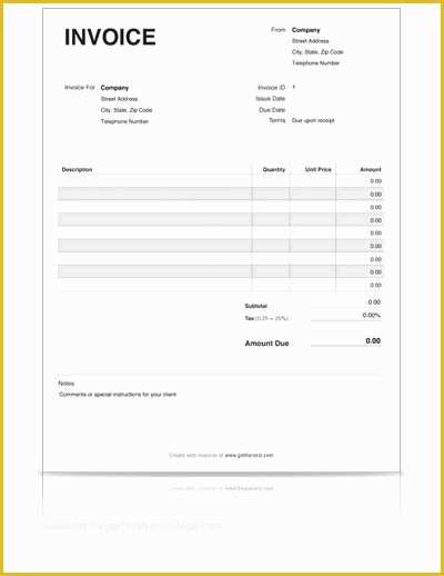 Free Fillable form Templates Of Invoice Template Pdf