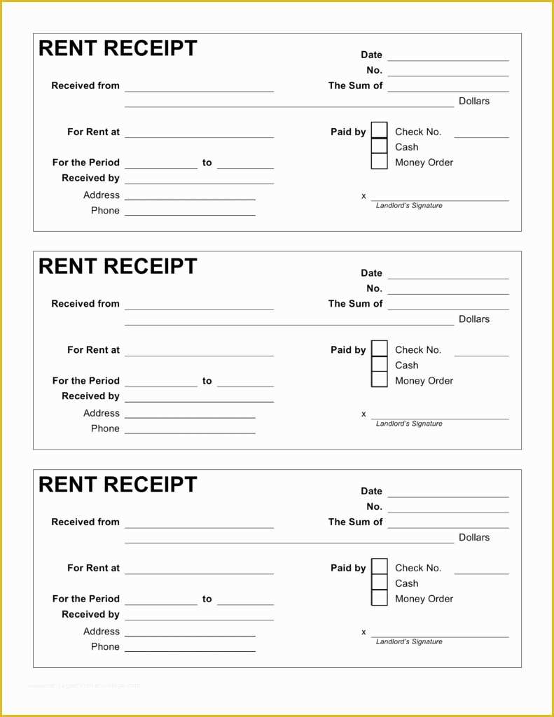 Free Fillable form Templates Of Rent Receipt Template