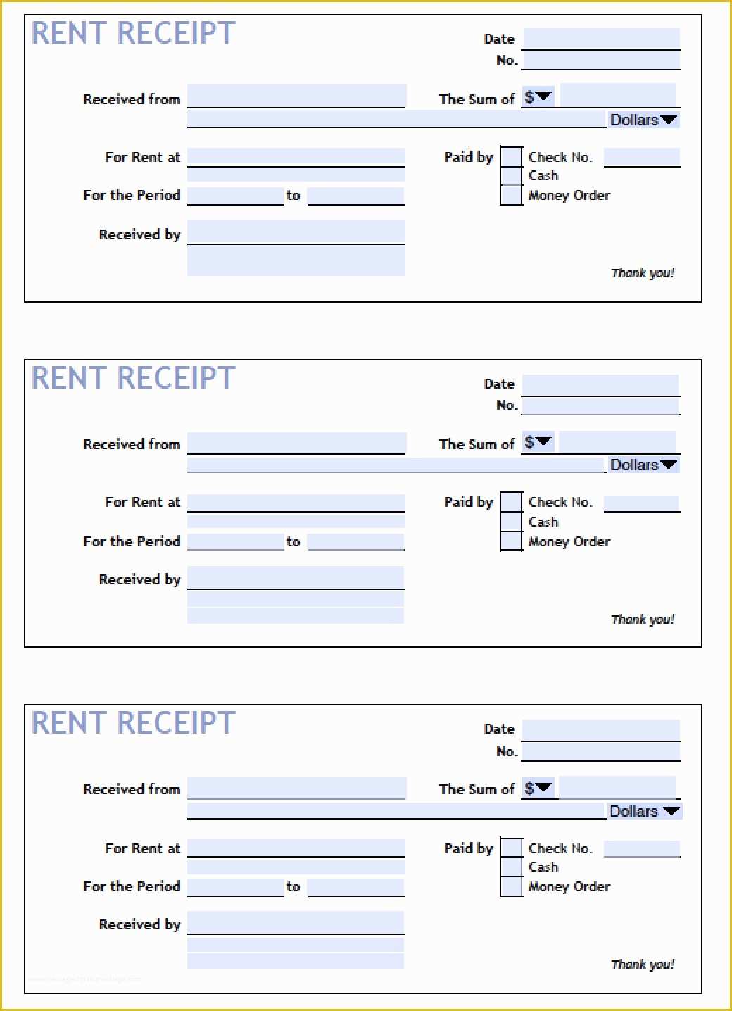 Free Fillable Receipt Template Of Download Printable Rent Receipt Templates Pdf