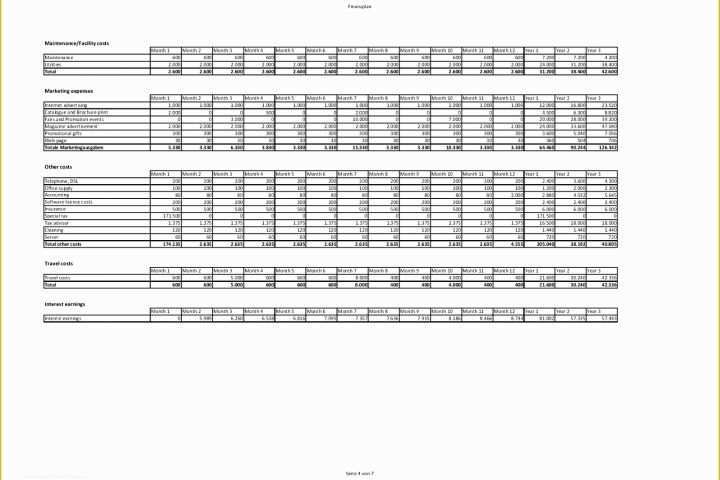 Free Financial Business Plan Template Of 9 Business Plan Template In Excel Exceltemplates