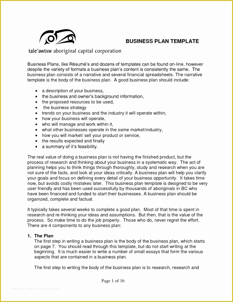 Free Financial Business Plan Template Of Free Business Plan Template