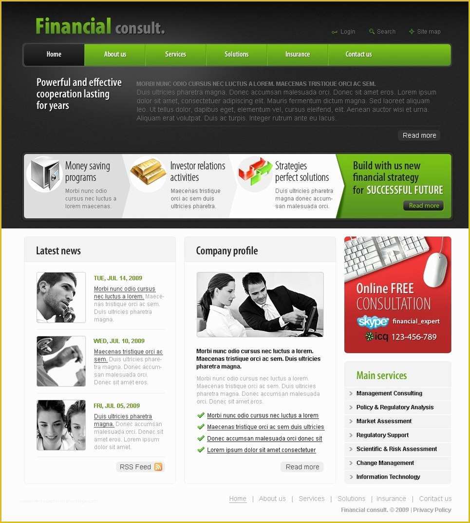 Free Financial Website Templates Of Financial Advisor Website Template