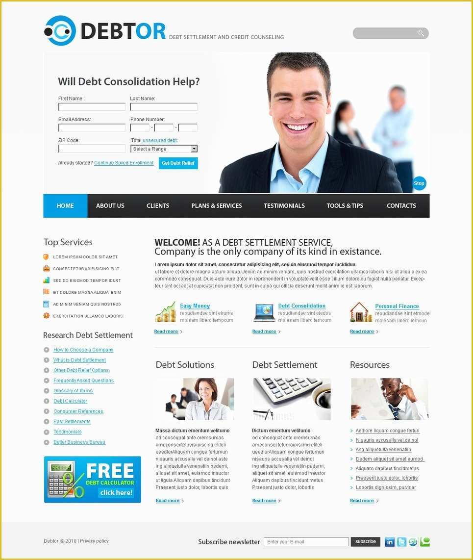 Free Financial Website Templates Of Financial Advisor Website Template