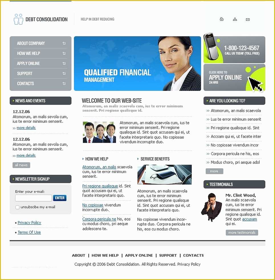 Free Financial Website Templates Of Financial Advisor Website Template