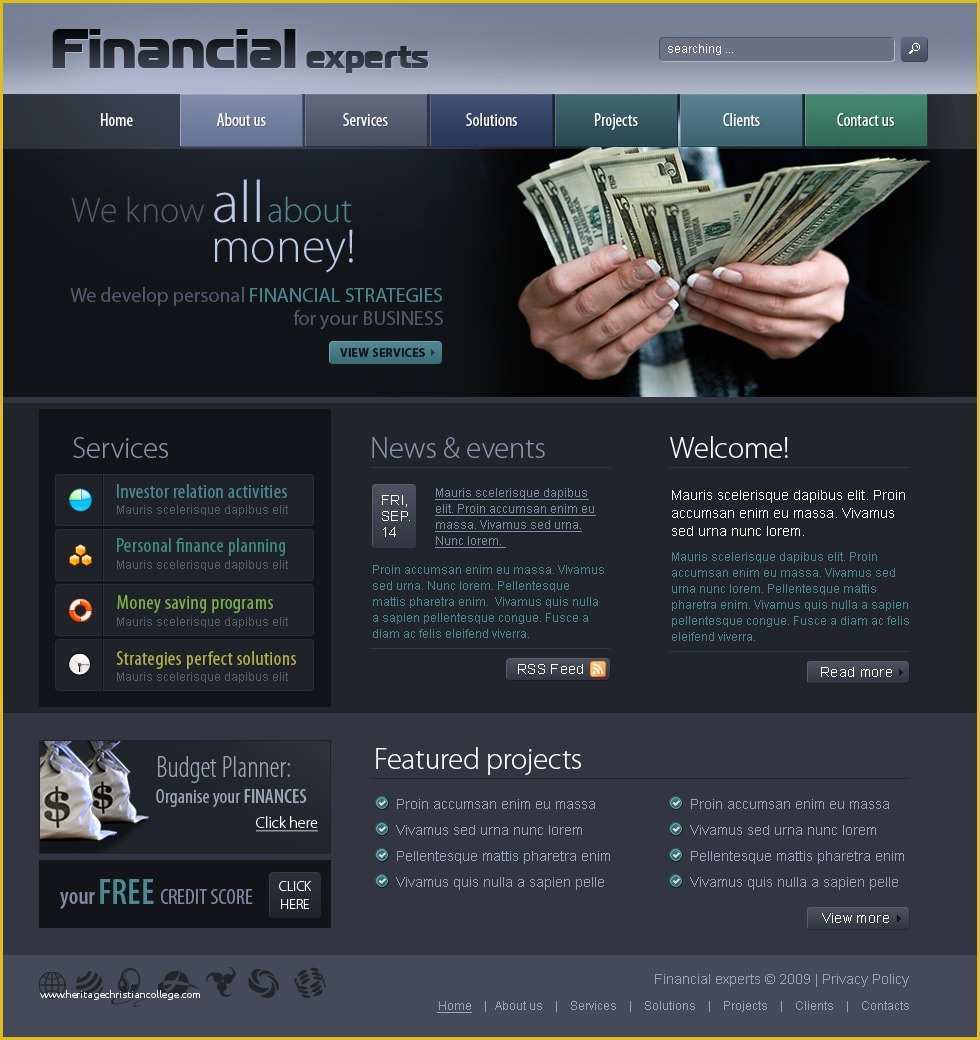 Free Financial Website Templates Of Financial Advisor Website Template