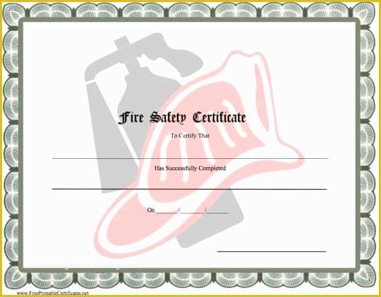 Free Fire Department Website Templates Of A Printable Fire Safety Certificate with A Gray Border and