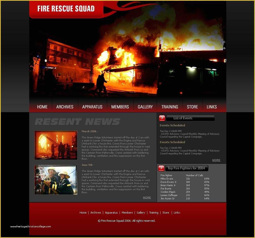 Free Fire Department Website Templates Of Closed Broadway Volunteer Fire Department