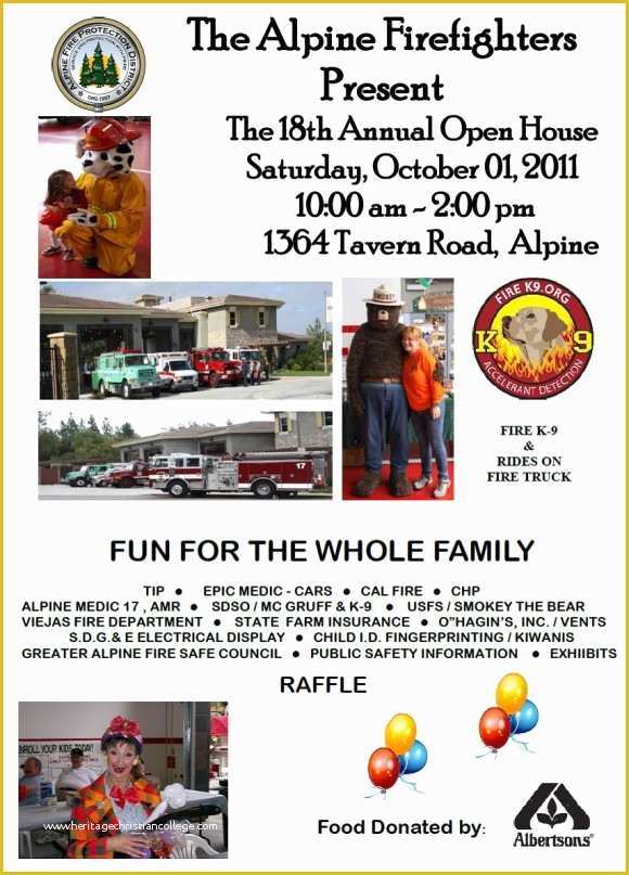 Free Fire Department Website Templates Of Fire Department Open House Flyer Template Free Open House