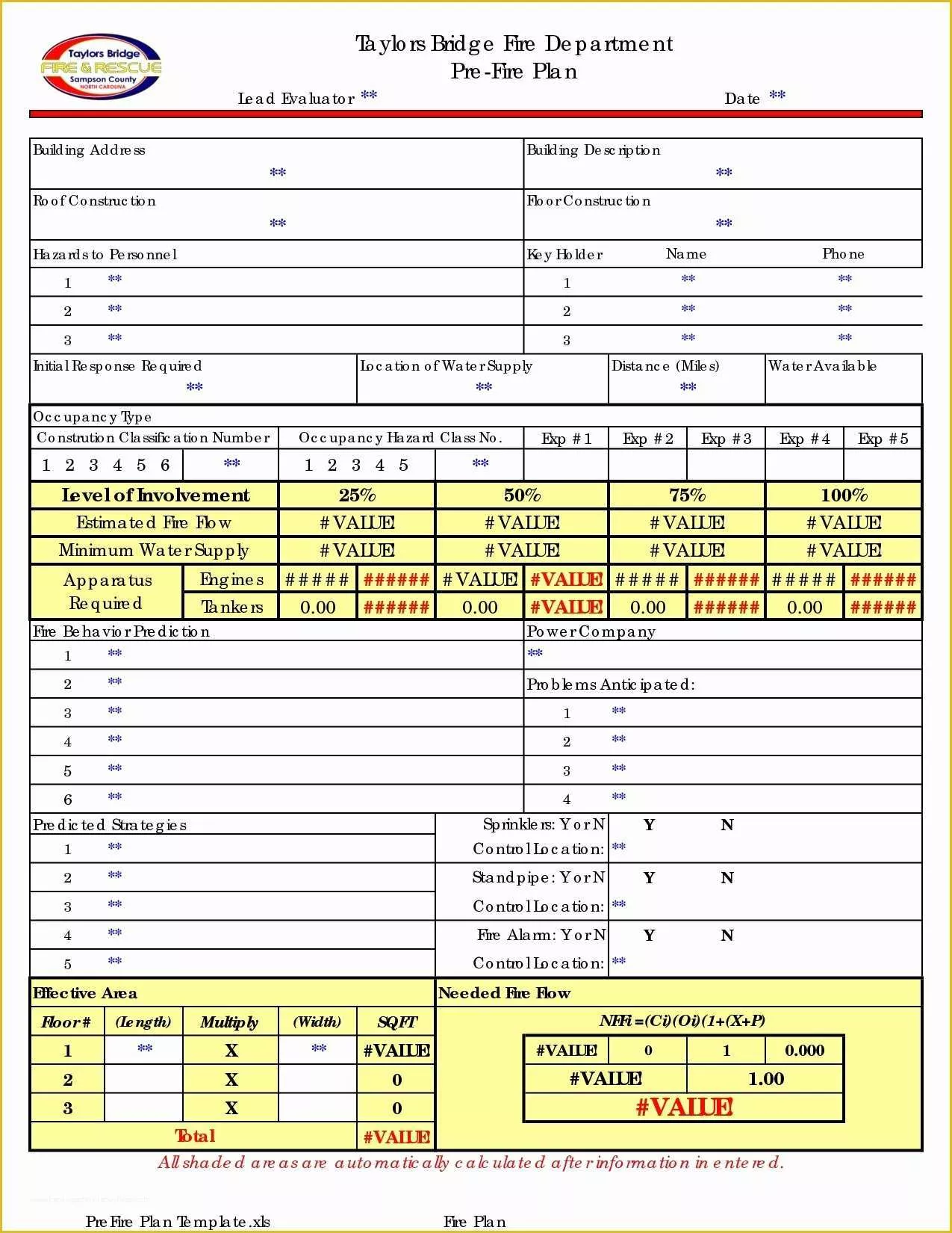 Free Fire Department Website Templates Of Fire Department Pre Plan Template