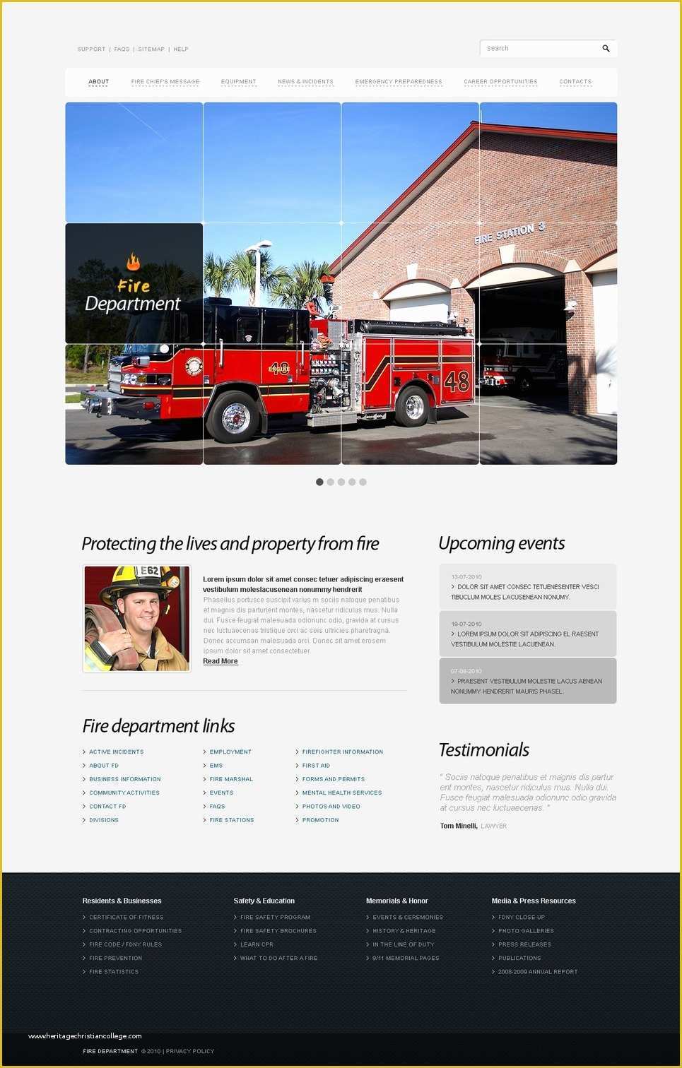 Free Fire Department Website Templates Of Fire Department Website Template