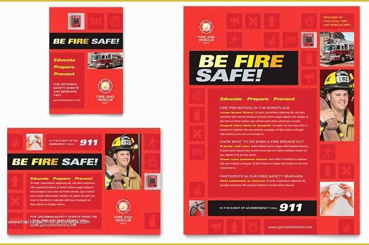 Free Fire Department Website Templates Of Fire Safety Flyer &amp; Ad Template Word &amp; Publisher