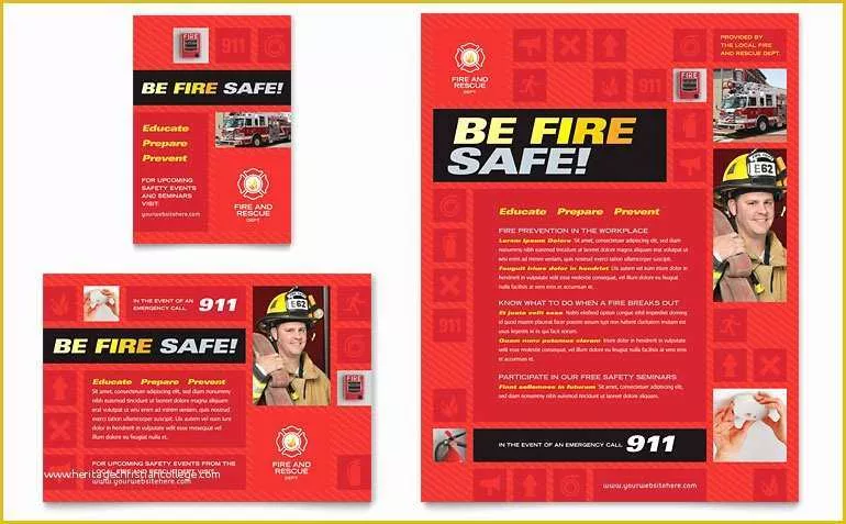 Free Fire Department Website Templates Of Fire Safety Flyer &amp; Ad Template Word &amp; Publisher