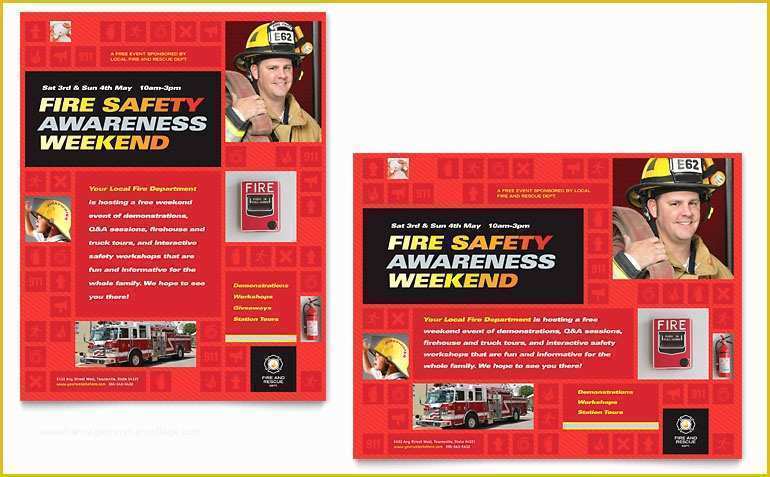 Free Fire Department Website Templates Of Fire Safety Poster Template Word & Publisher