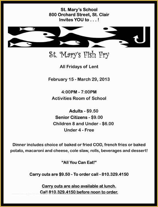 Free Fish Fry Flyer Template Of 6 Best Of Free Printable Fish Fry Flyer Church