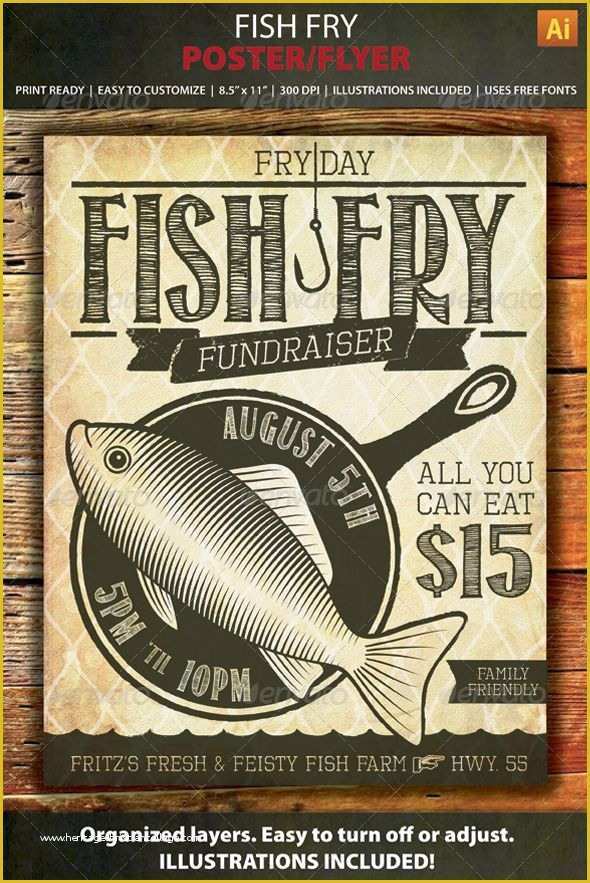 Free Fish Fry Flyer Template Of Fish Fry event Fundraiser Poster Flyer or Ad