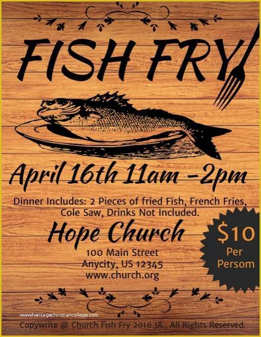 Free Fish Fry Flyer Template Of Fish Fry Template